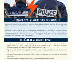 PARITÉ POLICE / GENDARMERIE ? TOUJOURS PAS !